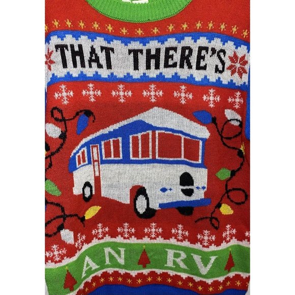 Vtg LAMPOON CHRISTMAS VACATION Ugly SWEATER That There’s An RV  S/M - Picture 2 of 6